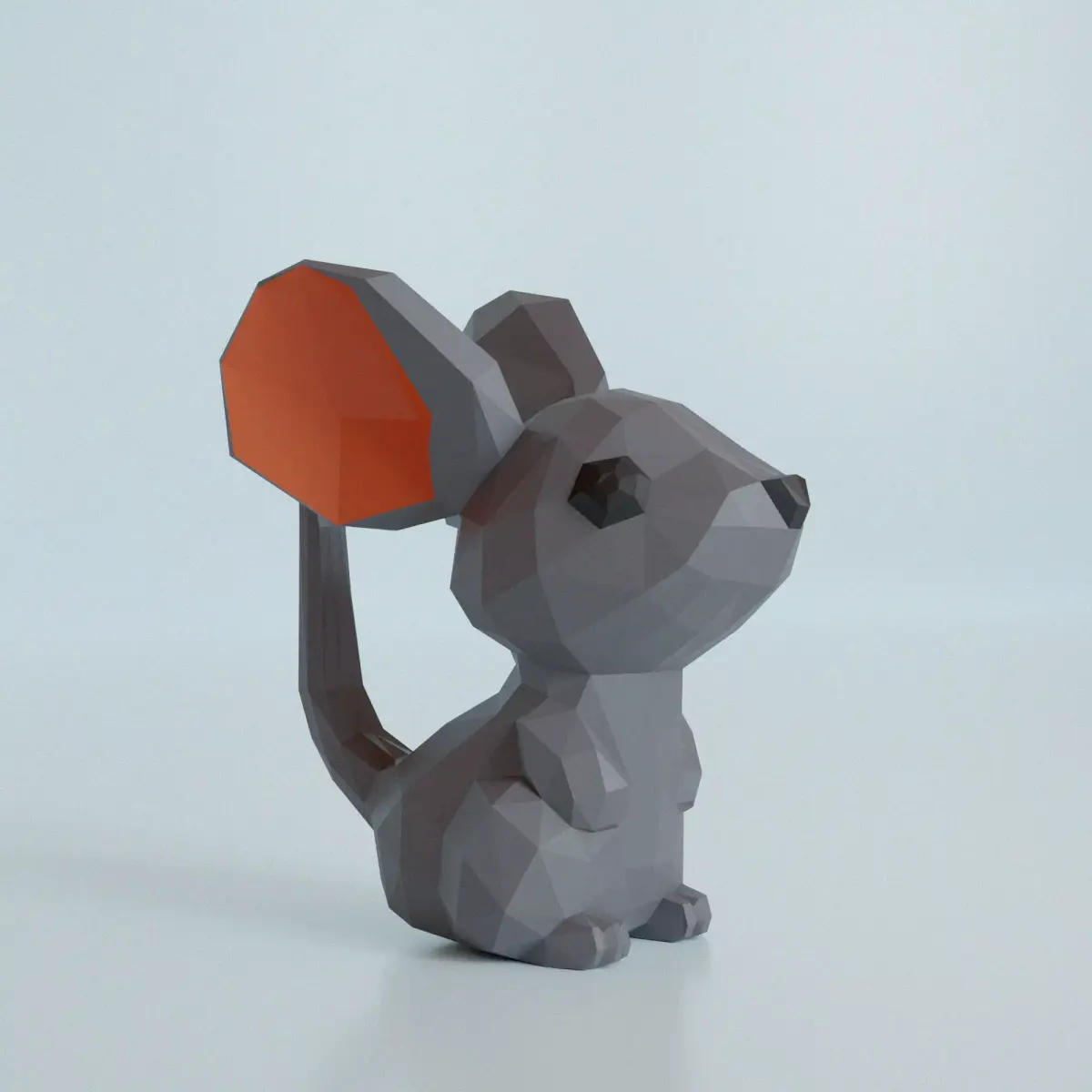 Mouse low poly 3D model polygonal 3D model