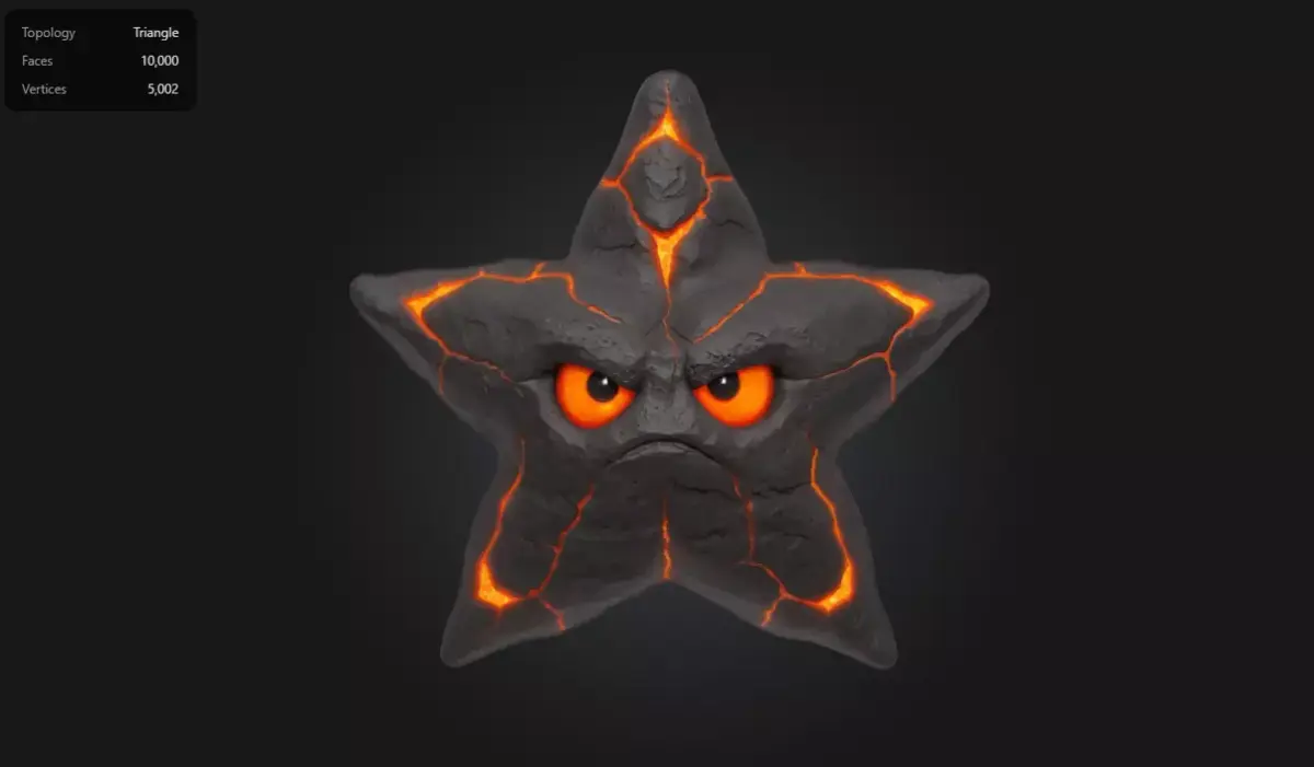 Lava Starfish Angry Stylized Creature Low-poly 3D model