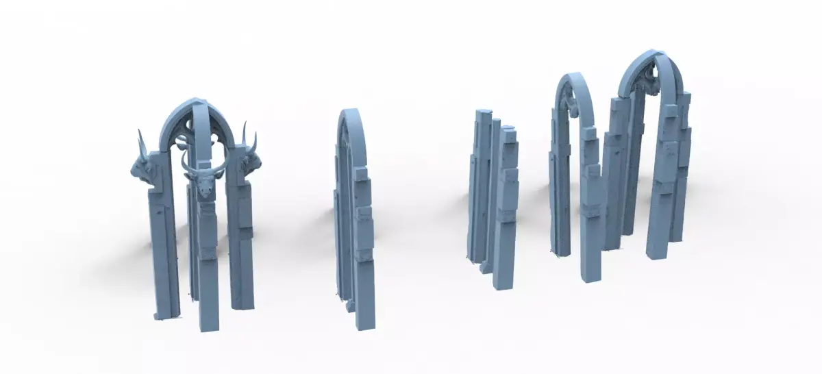 Aslan Stone table Ruins 4 versions  3D model