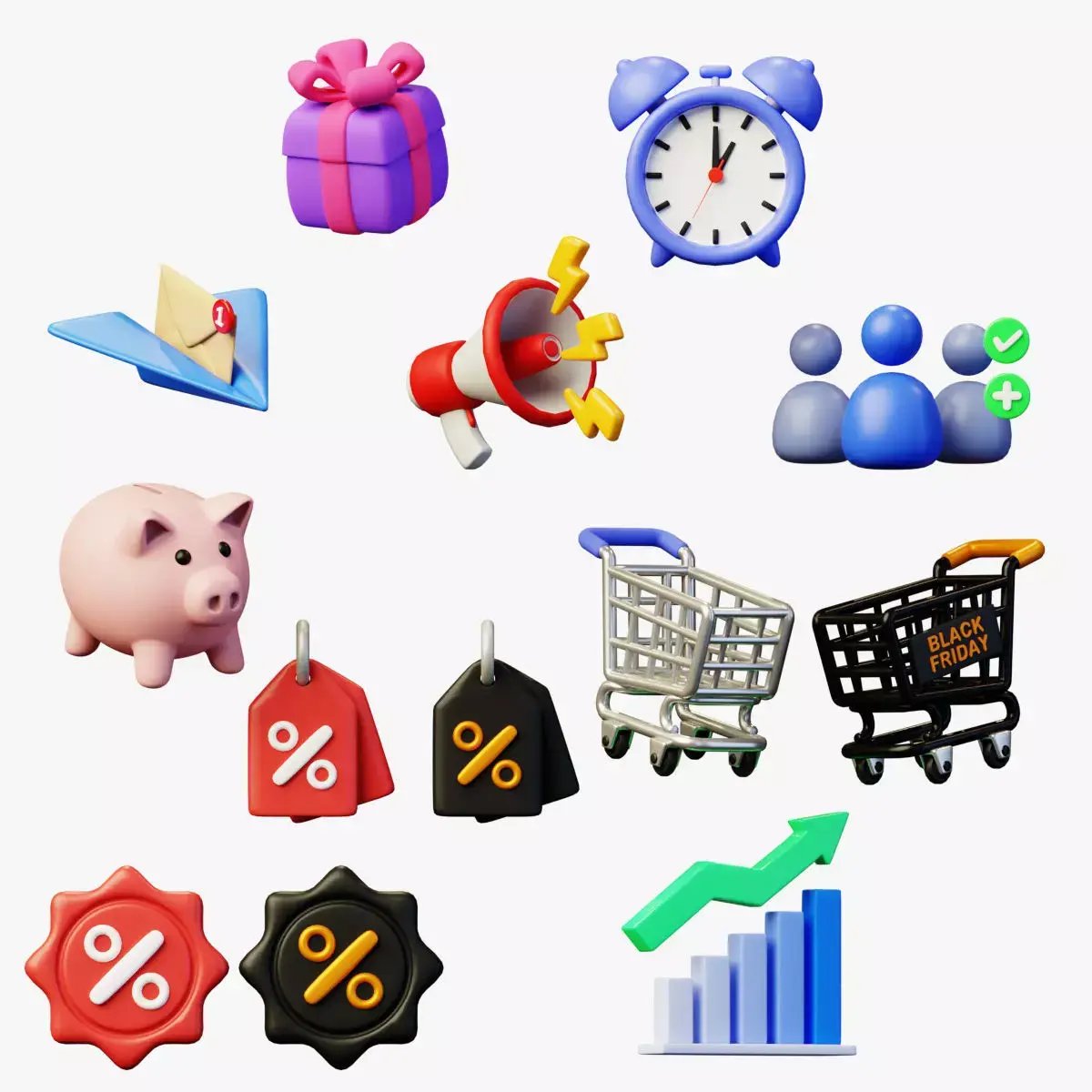 10 Marketing Icon Pack Part 1 3D model