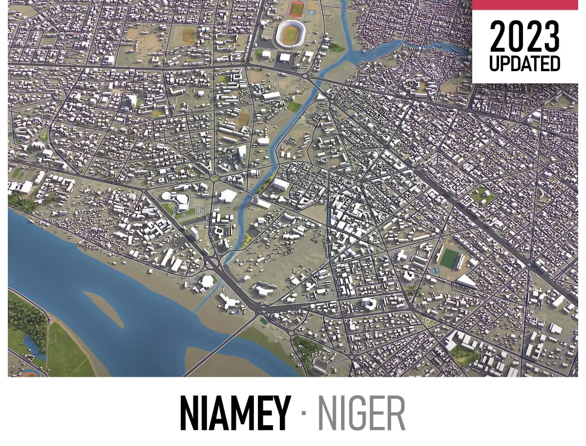 Niamey - 3D City Low-poly 3D model
