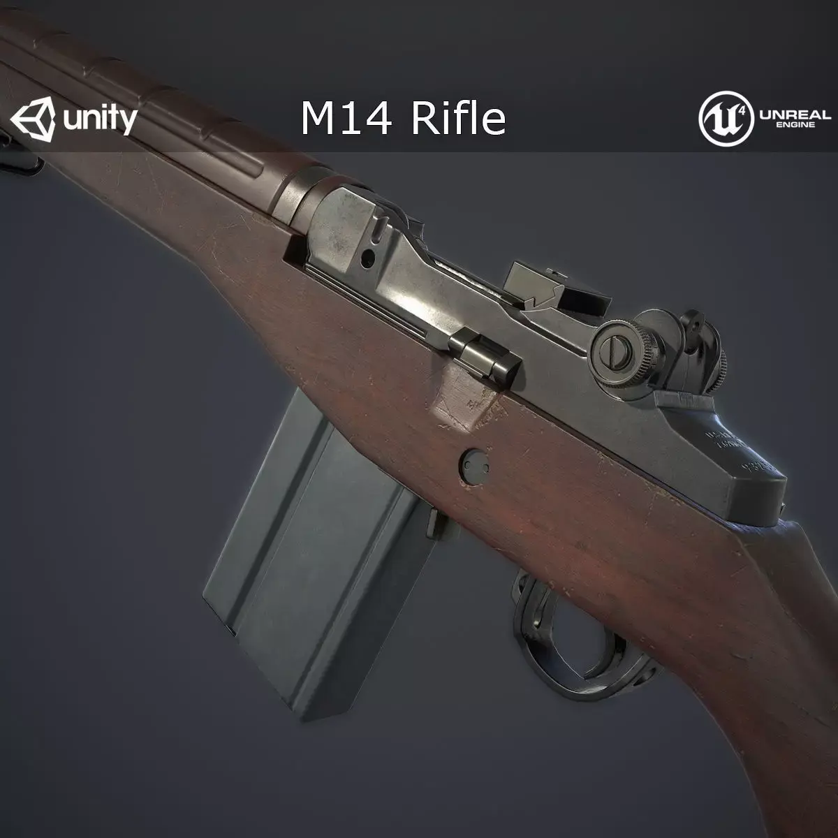 M14 Rifle Low-poly 3D model get