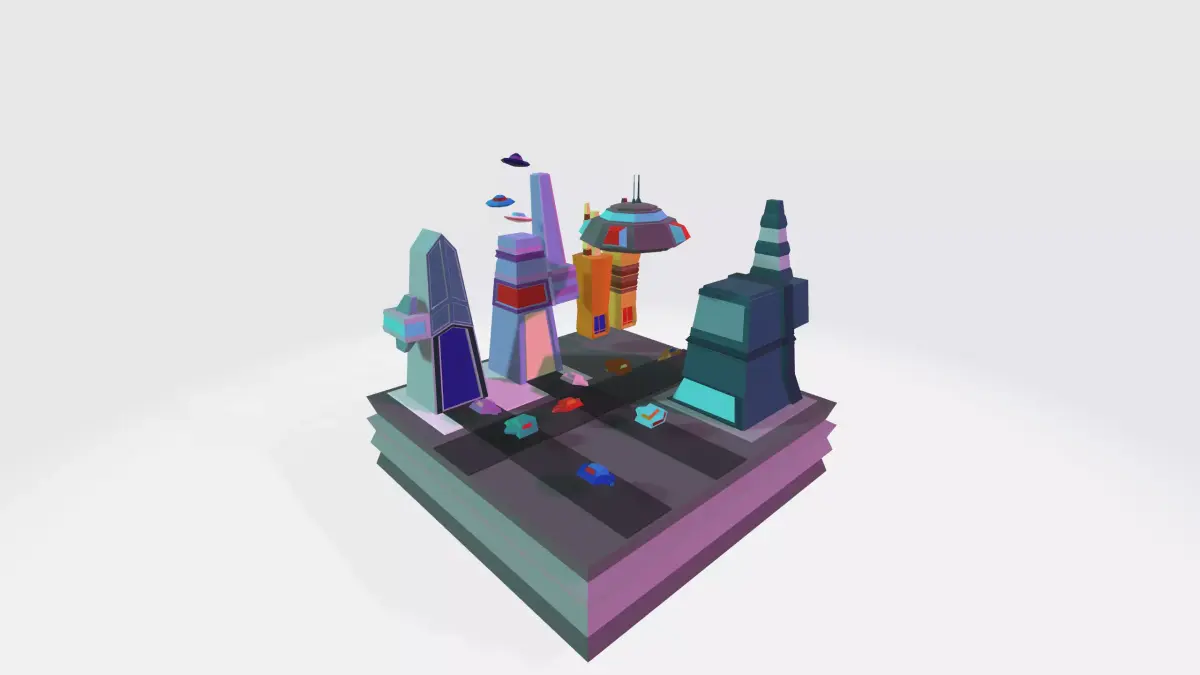 Not human world  Free low-poly 3D model