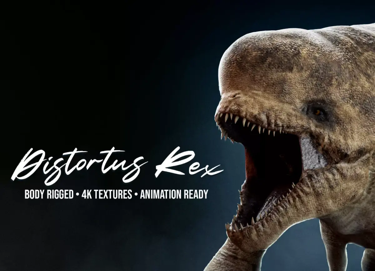 Jurassic World Rebirth Distortus Rex Low-poly 3D model