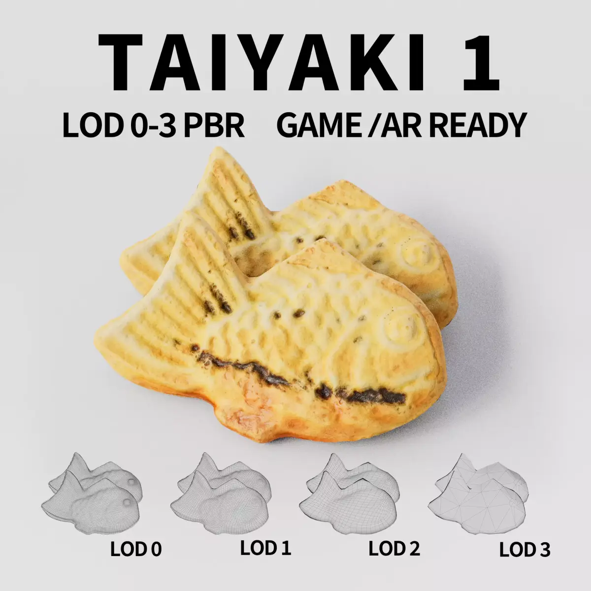 Taiyaki 3D model Low-poly 3D model