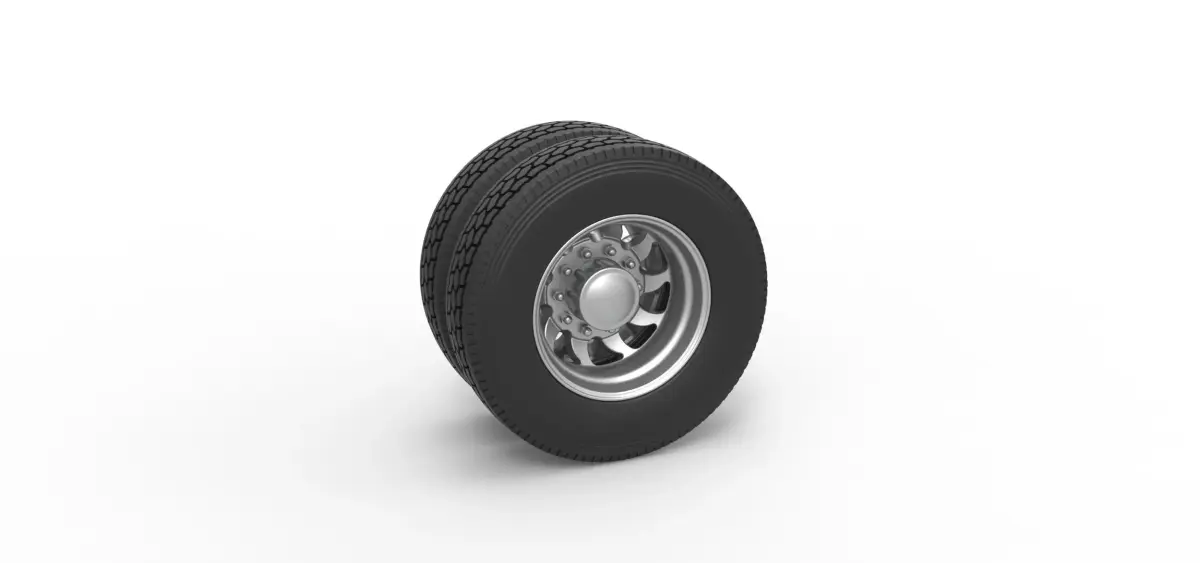 Rear custom wheel of semi truck Version 17 Scale 1 to 25 3D print model