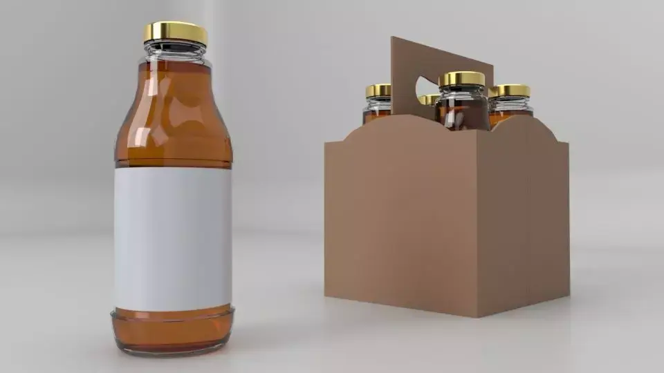 Beverage Branding Package No4 4Pack Low-poly 3D model