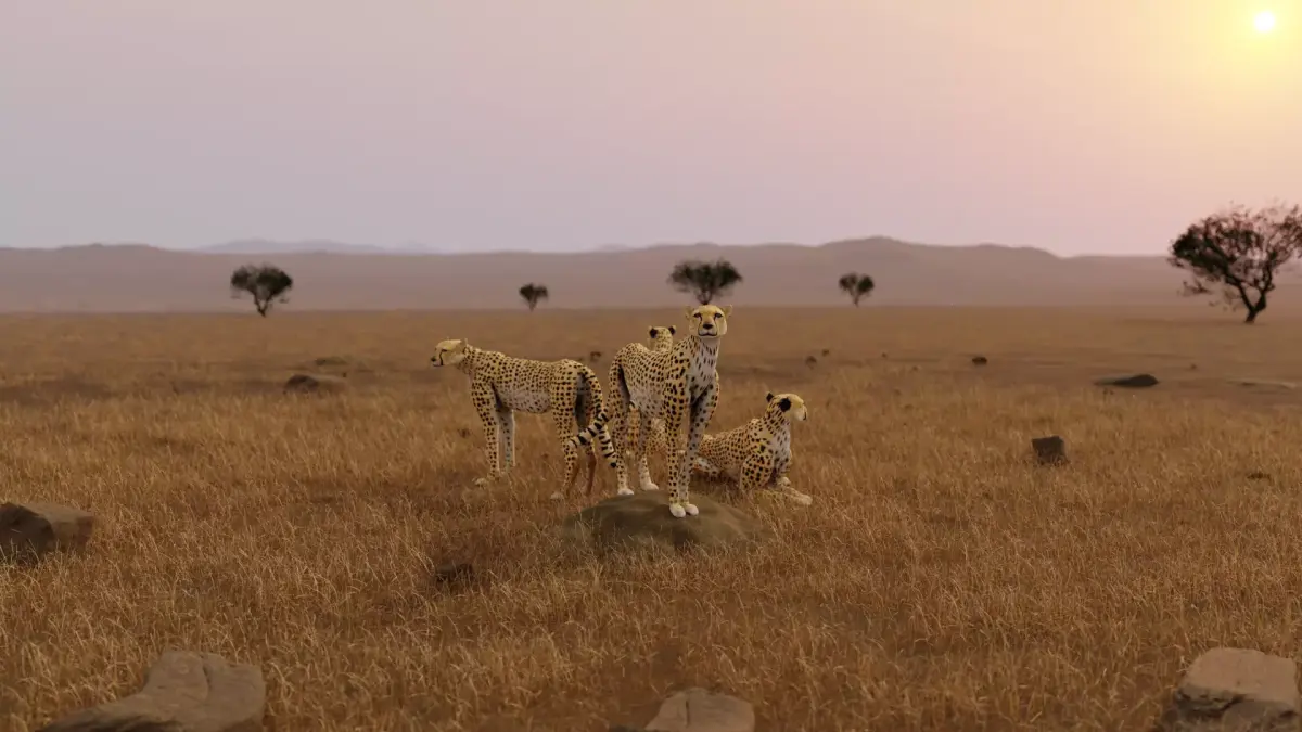 Cheetah Low-poly 3D model
