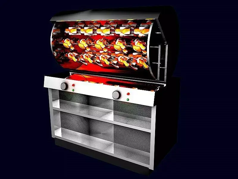 INDUSTRIAL KITCHEN CHICKEN GRILL 3D model