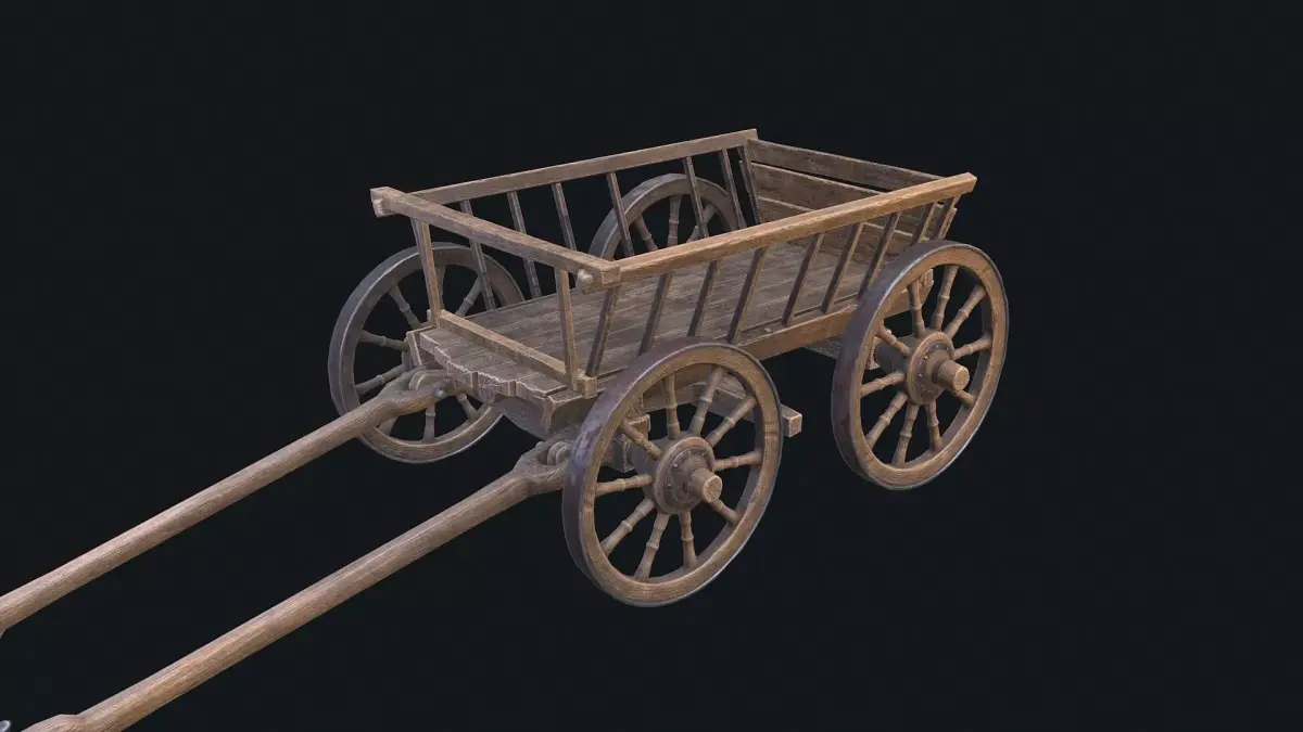 Medieval Cart 3 Low-poly 3D model