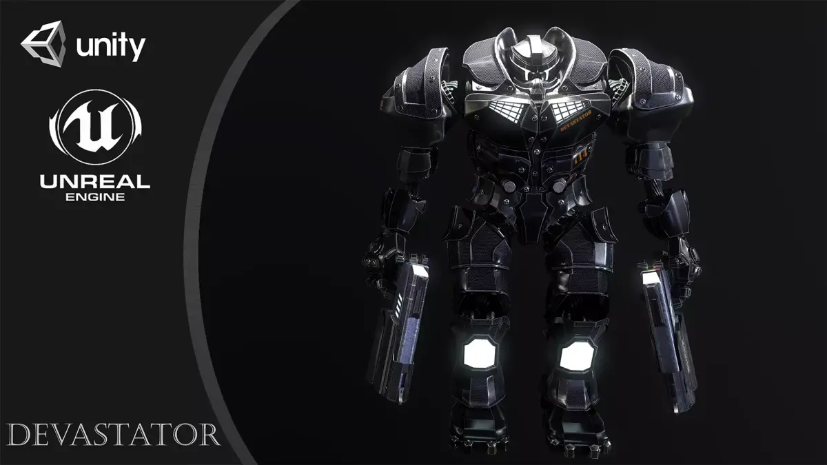 DEVASTATOR futuristic suit Low-poly 3D model