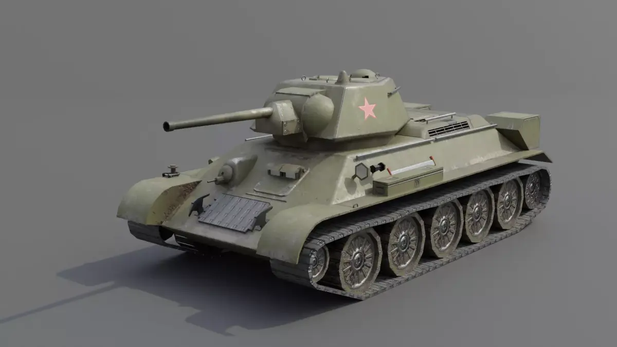 T34-76 1942 Medium Tank Low-poly 3D model
