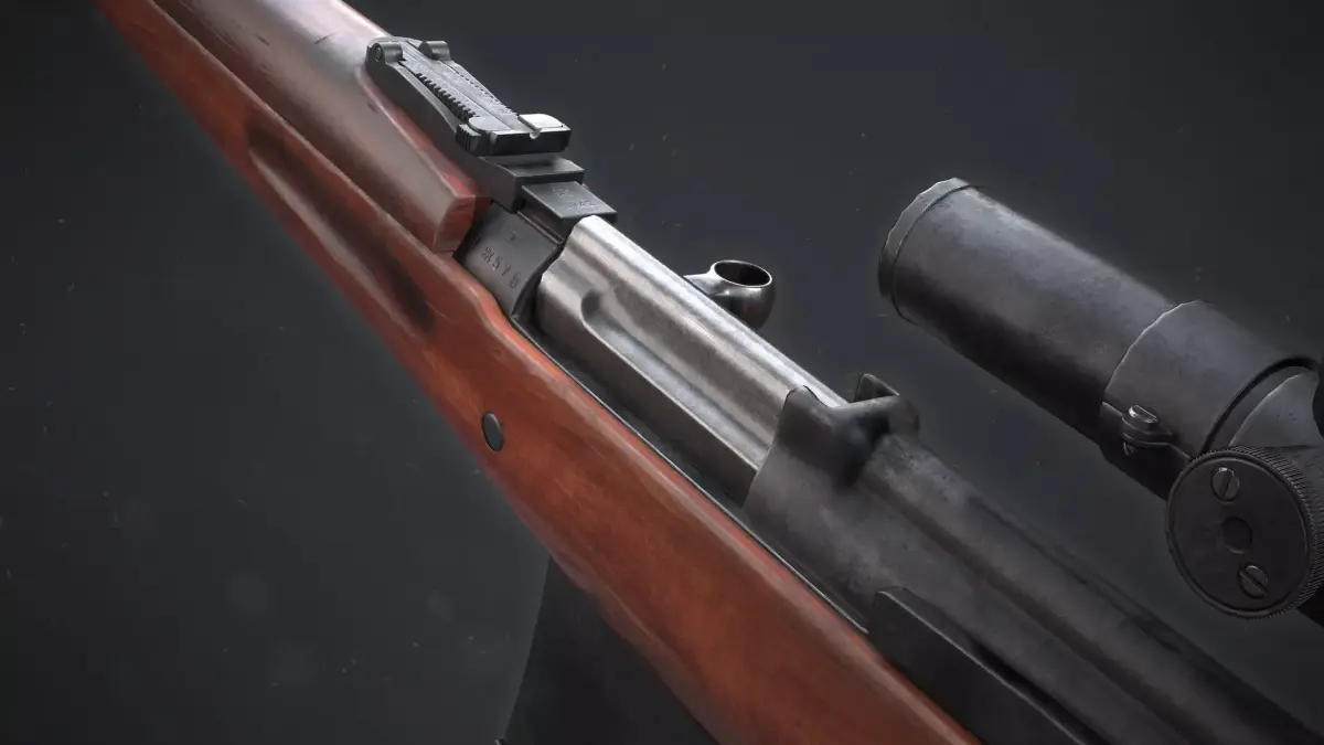 PBR Soviet SVT-40 Semi-Automatic rifle Low-poly 3D model