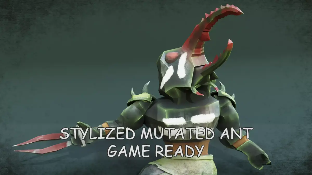 Low Poly Stylized Monster - Mutated Bettle Low-poly 3D model