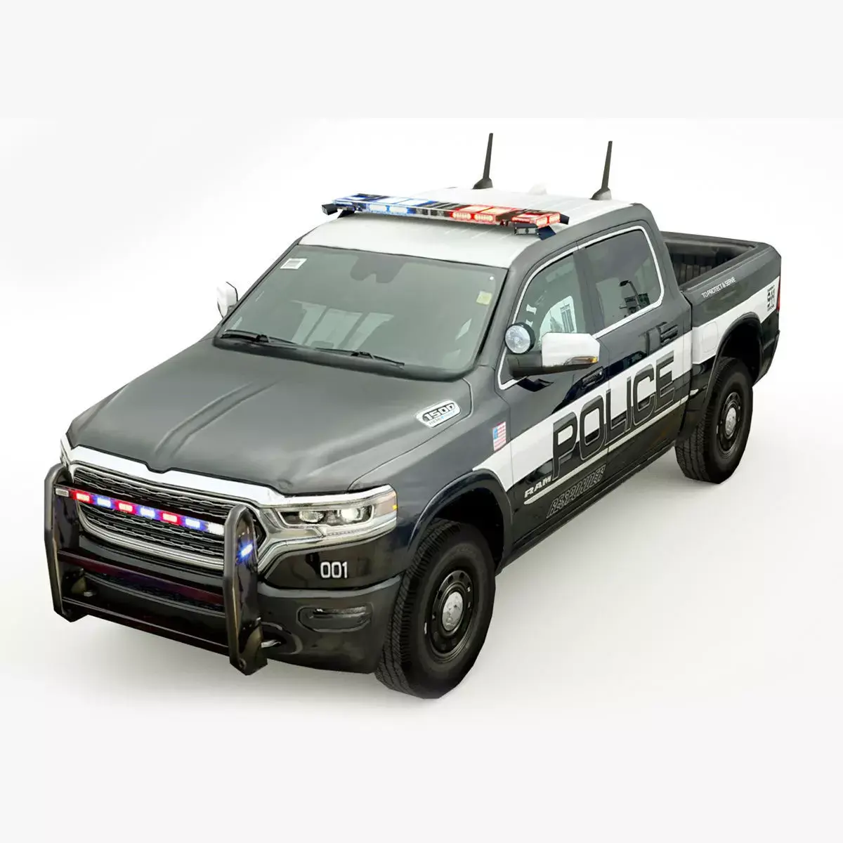 Police Dodge Ram 1500 2023 Low-poly 3D model