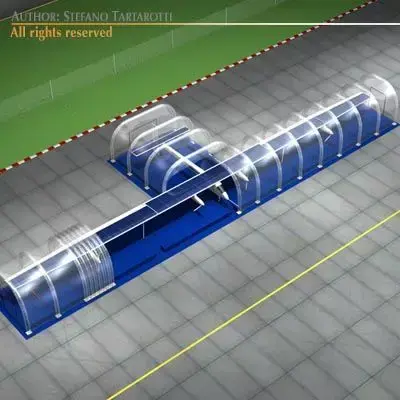 Solar impulse with inflatable hangar 3D model
