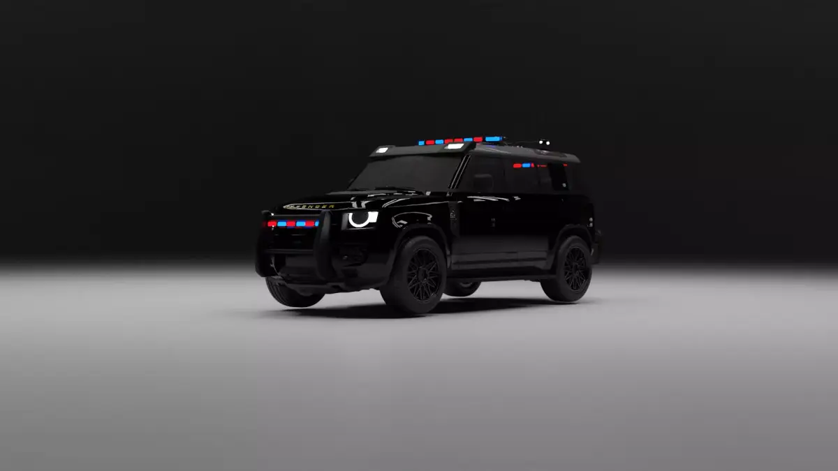 land rover defender police Low-poly 3D model