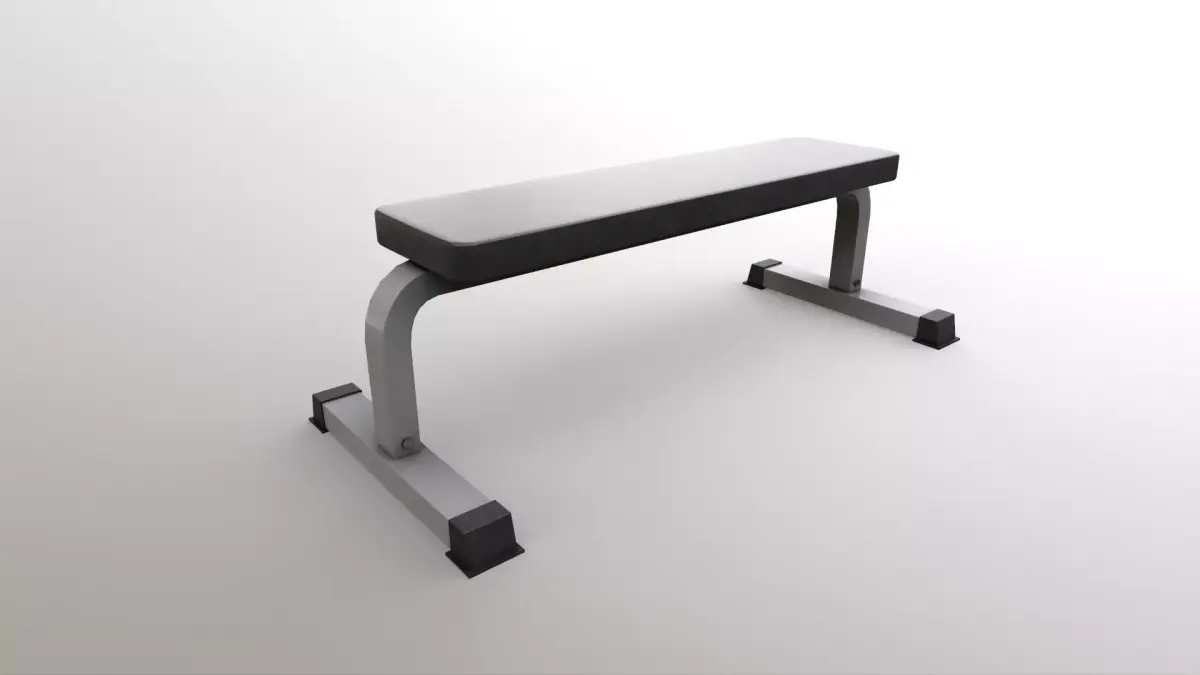 PBR Flat Dumbbell Seat Bench Press Low-poly 3D model