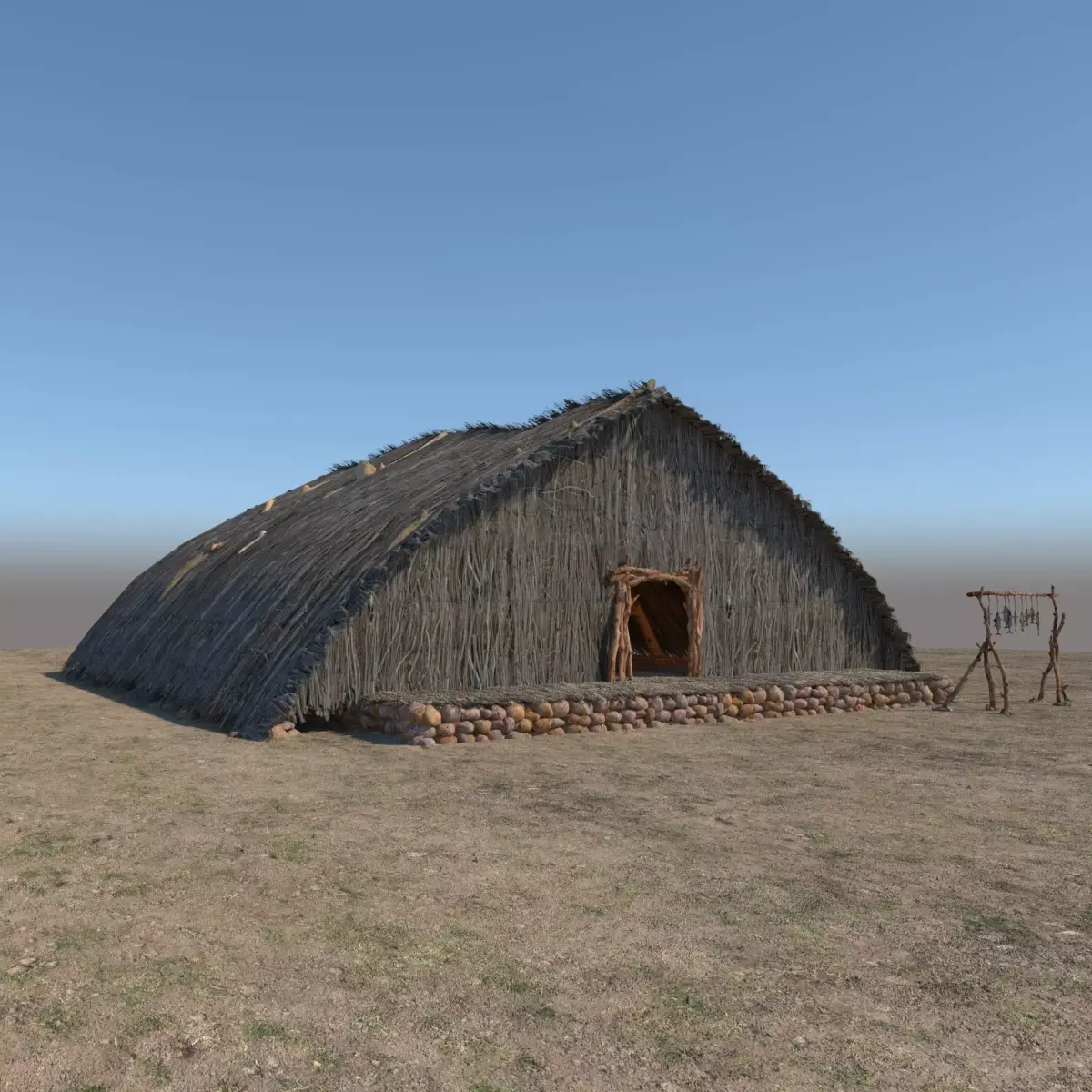 Prehistoric Wooden House 3D model