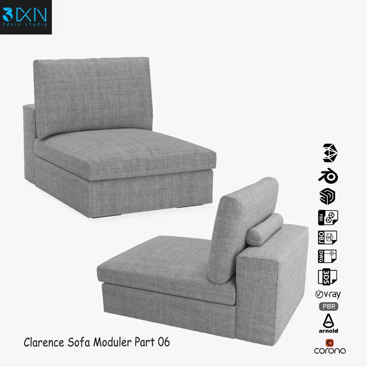 Clarence Sofa Moduler Part 06 3D model