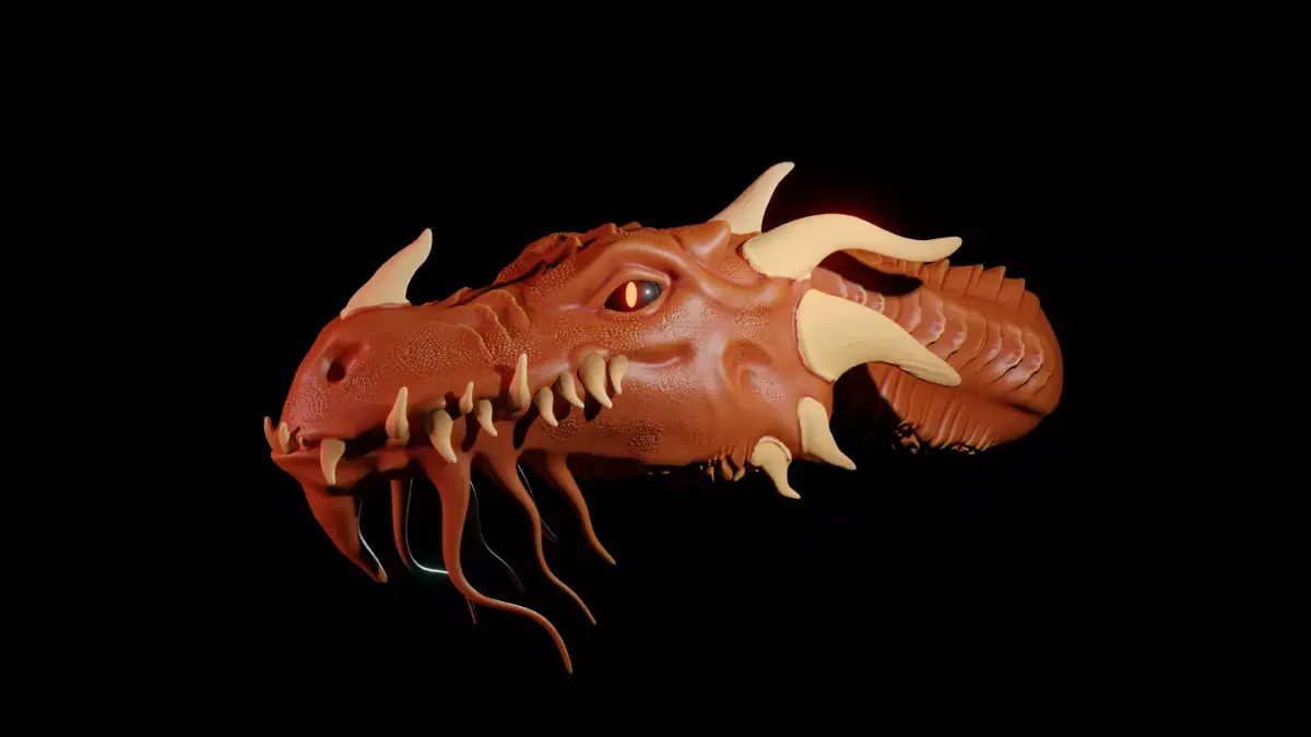 Detailed Dragons Head High Poly Free 3D model
