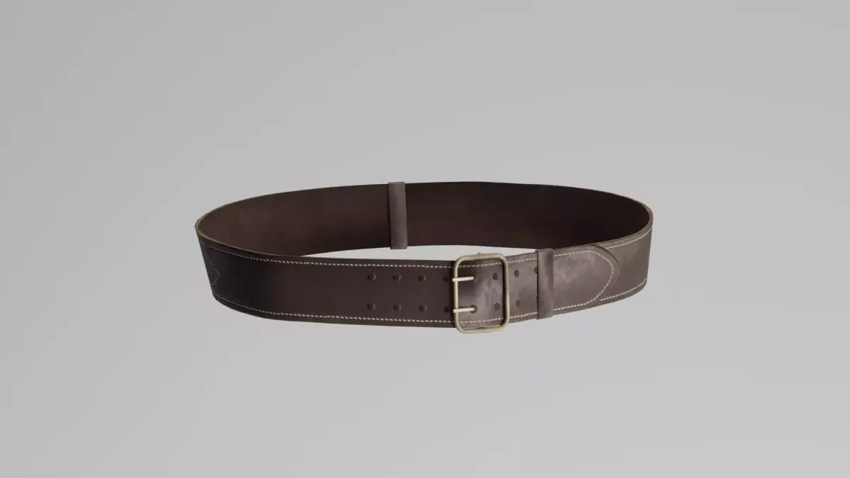 Military belt  Low-poly 3D model