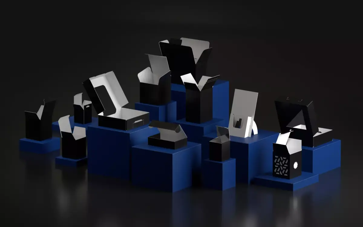 Bundle of Packaging Boxes Low-poly 3D model