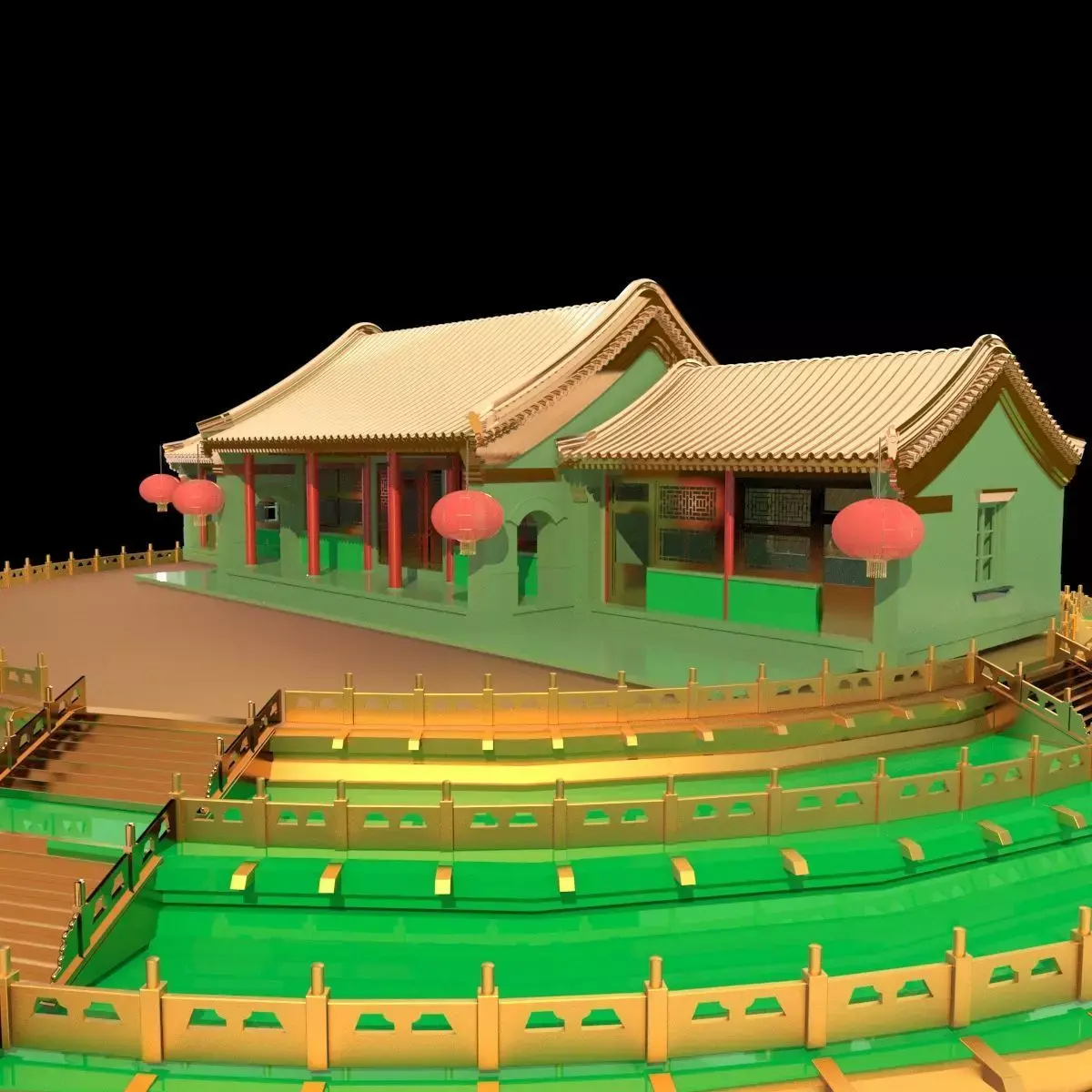 Chinese ancient house 3D model 6