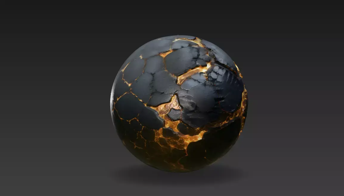 Sci-Fi Magma Lava Sphere High-Fidelity 4K PBR Alien Planet Asset 3D model
