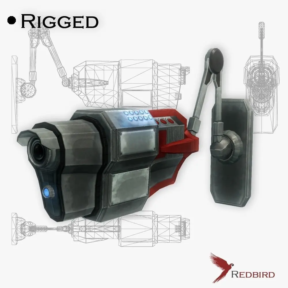 Security camera 04 sci-fi low poly rigged Low-poly 3D model