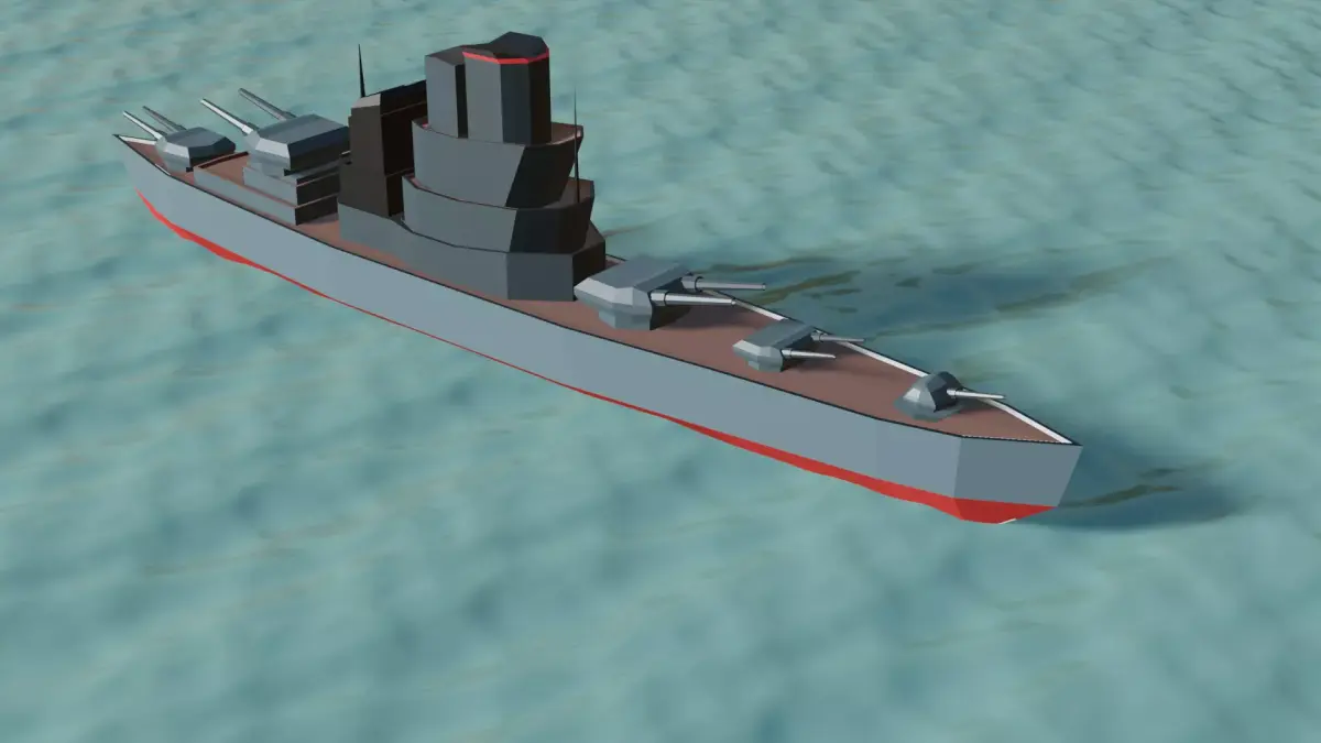 battle ship Low-poly 3D model