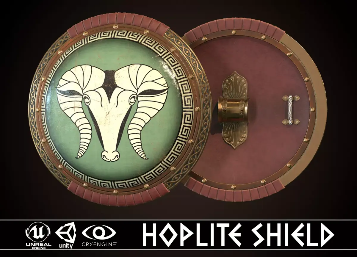 Hoplite Shield Krios Low-poly 3D model
