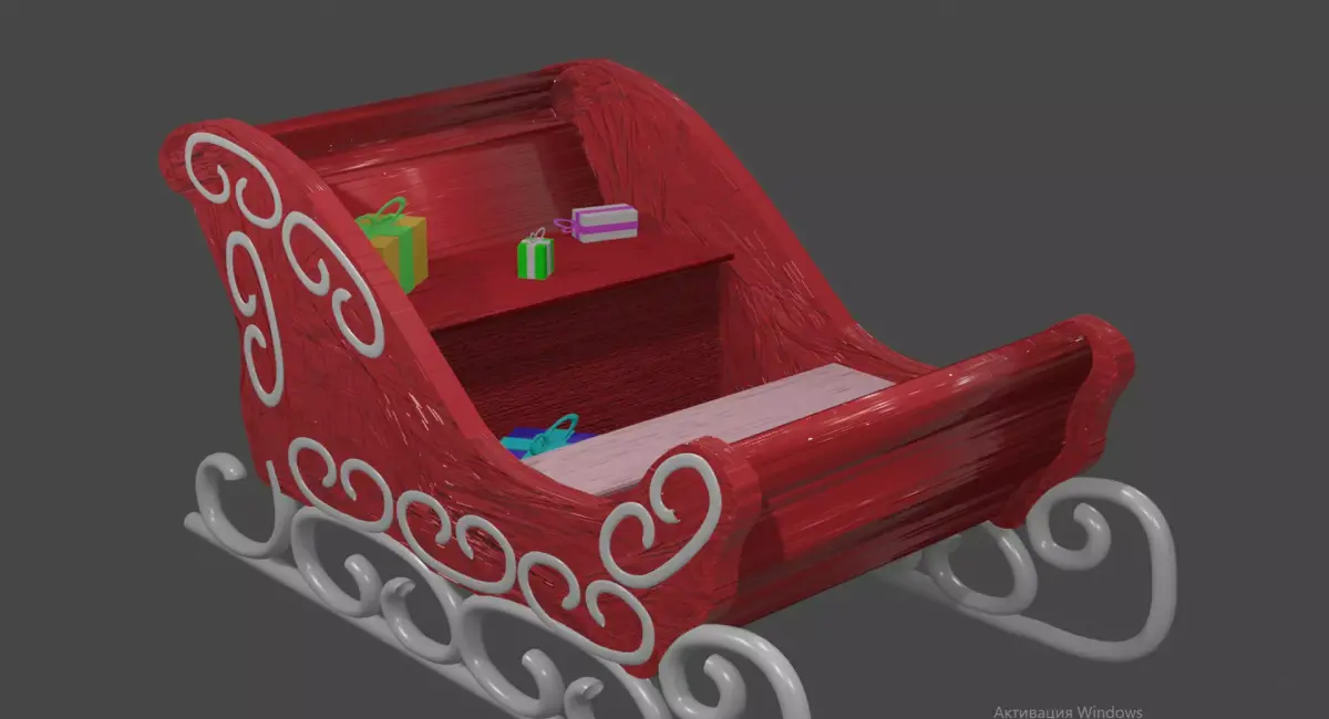toboggan santa sleigh 3D model