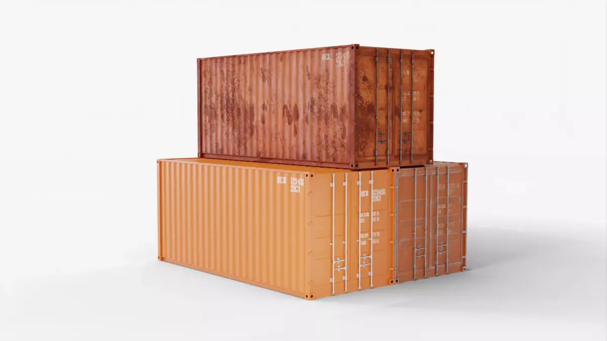 20Ft Cargo Containers - Orange 3D Model Pack purchase