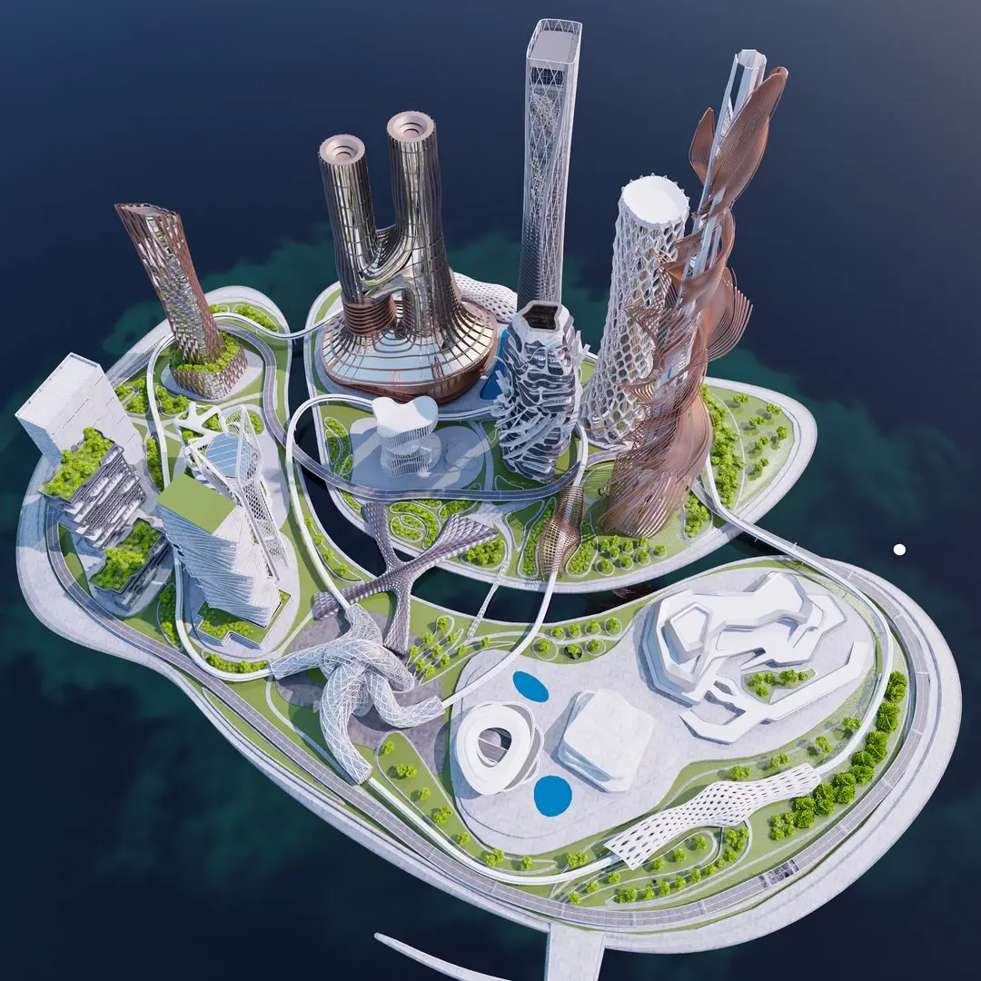 Future City Island Next 3D model