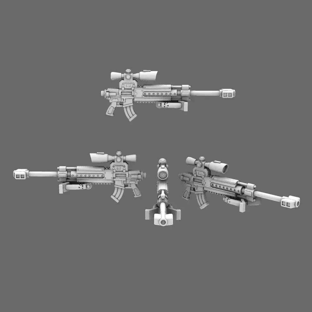Space Knights AR Style Sniper Rifle NOHAND 3D print model