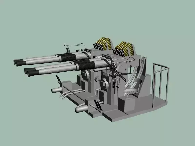 Bofors 40 mm Quad WWII US and British navies - Printable 3D print model