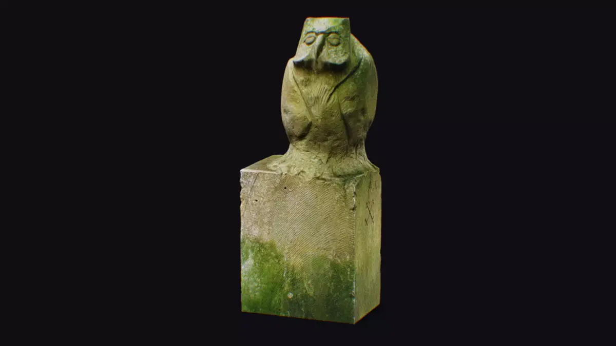 Stone Old Mythical Owl Statue Art Animal Sculpture Georgian 3D model