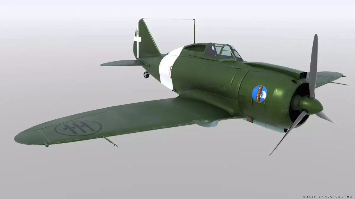 Re2000 Falco I - Catapult version - Not rigged Low-poly 3D model