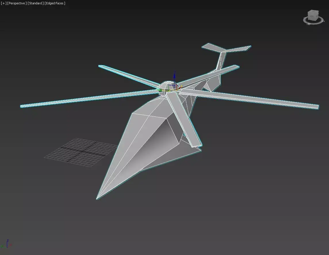 Sci-fi helicopter Free low-poly 3D model