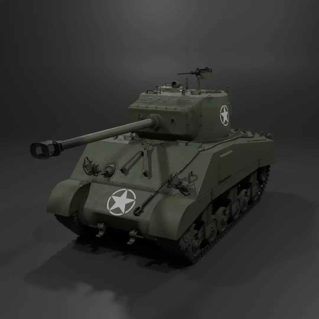 M4A2 76 W Sherman Medium Tank  Free 3D model