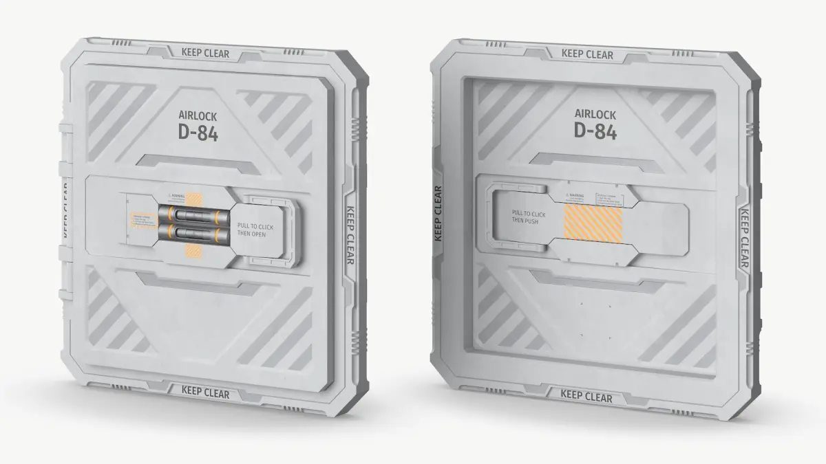Airlock D-84 Access Hatch White 3D model