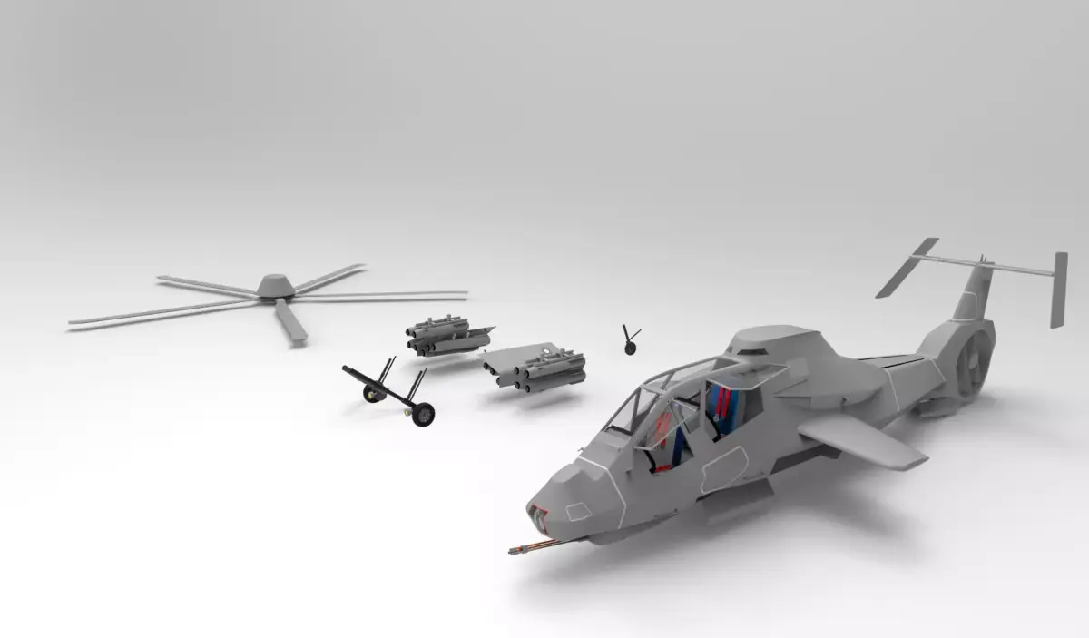 RAH 66 grey 3D Printed 3D print model
