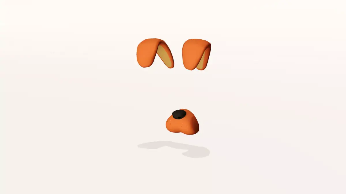  Dog face 3D AR model Low-poly 3D model