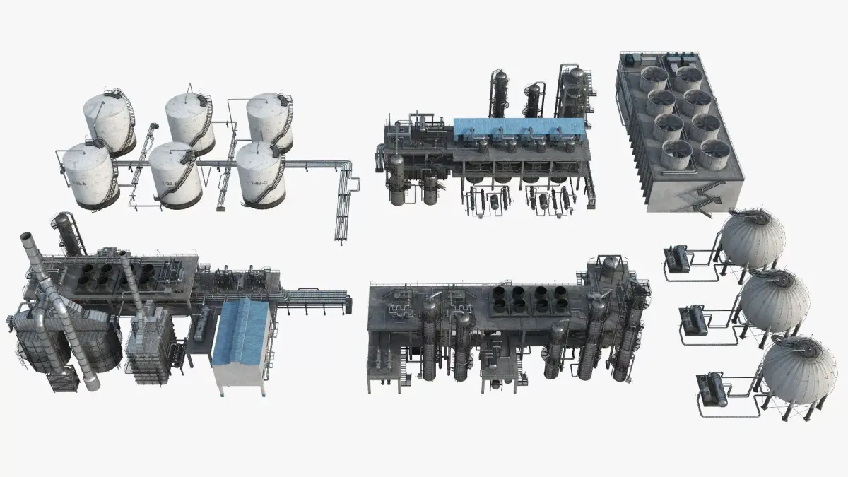 Refinery Units PBR 3D model