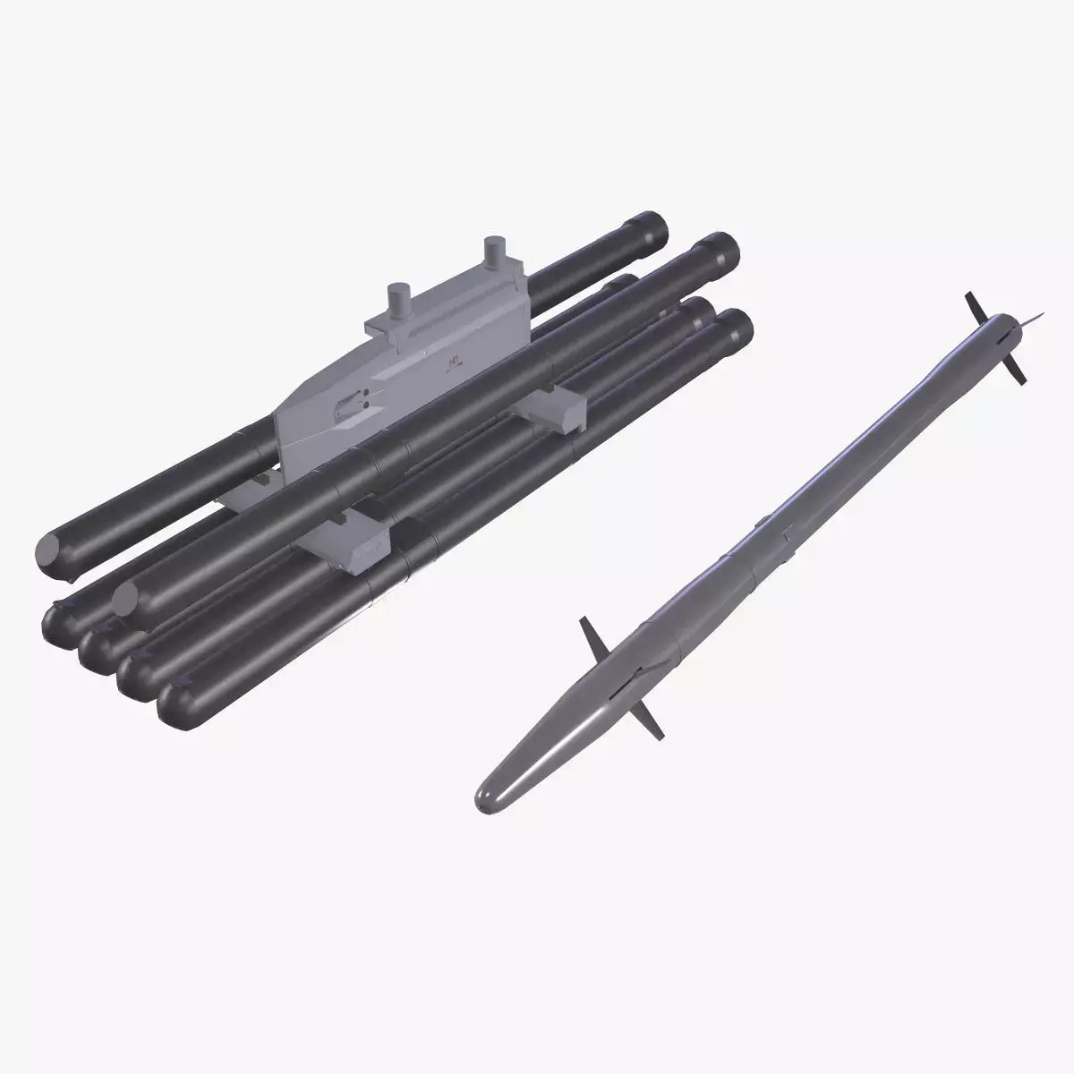 9K121 Scallion Rocket Launcher Low-poly 3D model