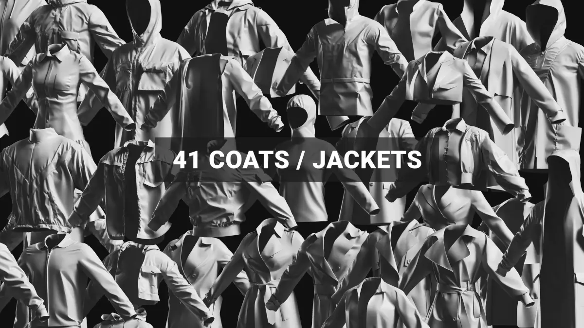 Basemesh Coat Jacket Collection 3D model