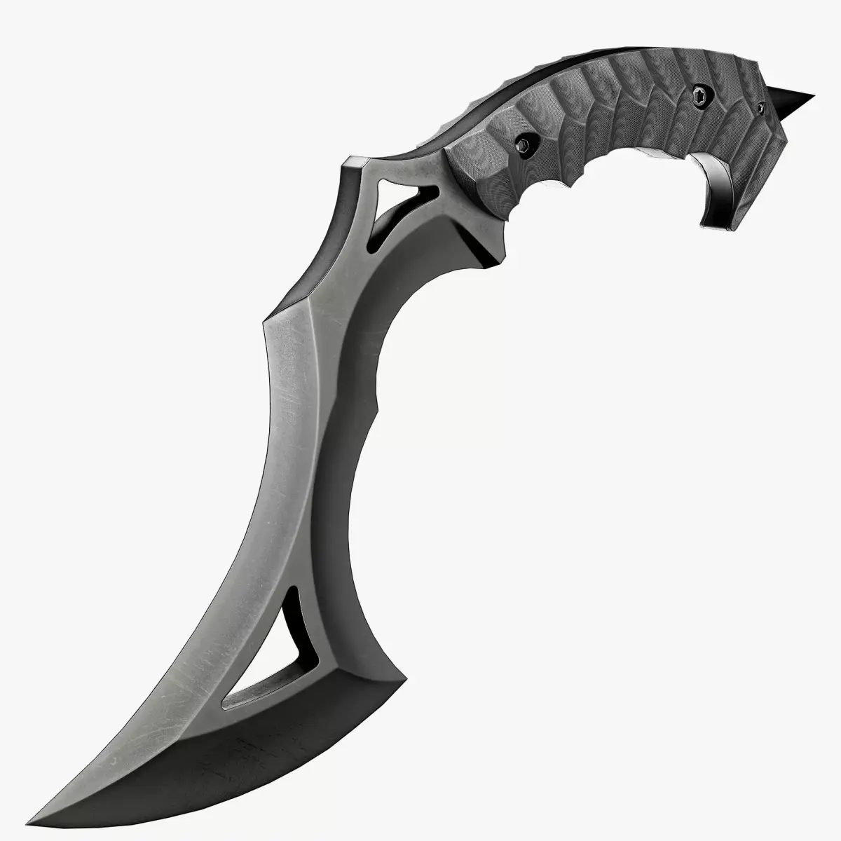 Tactical kukri knife Low-poly 3D model