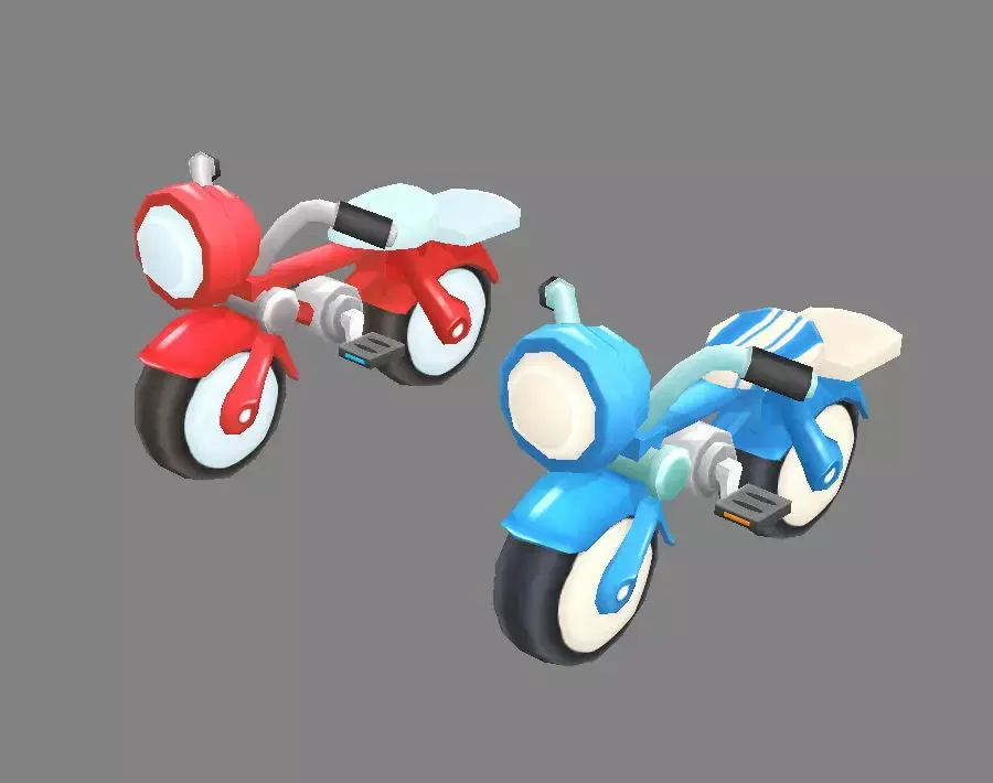 Cartoon kids bicycle Low-poly 3D model