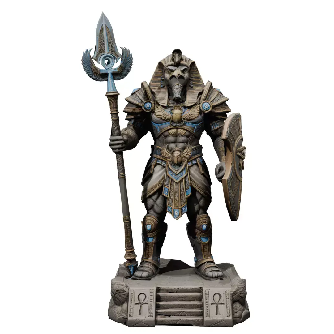 Egyptian Statue Character T Low-Poly High Poly Low-poly 3D model